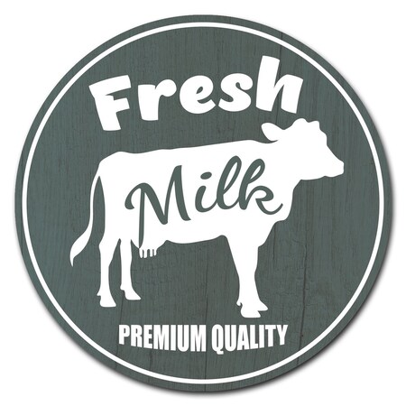 Signmission Farmers Market Fresh Milk Circle Corrugated Plastic Sign, C-12-CIR-Fresh Milk C-12-CIR-Fresh Milk